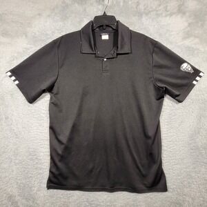 KFC Polo Shirt Mens Large Black Colonel Sanders Logo Short Sleeve‎ Striped Crew